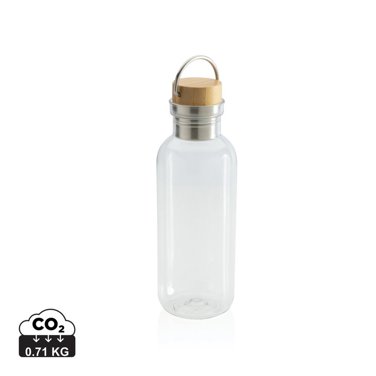 GRS RPET bottle with bamboo lid and handle