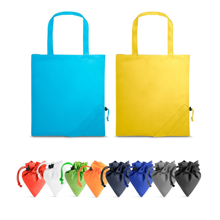 190T foldable bag with 50 cm handles. This product is supplied unfolded