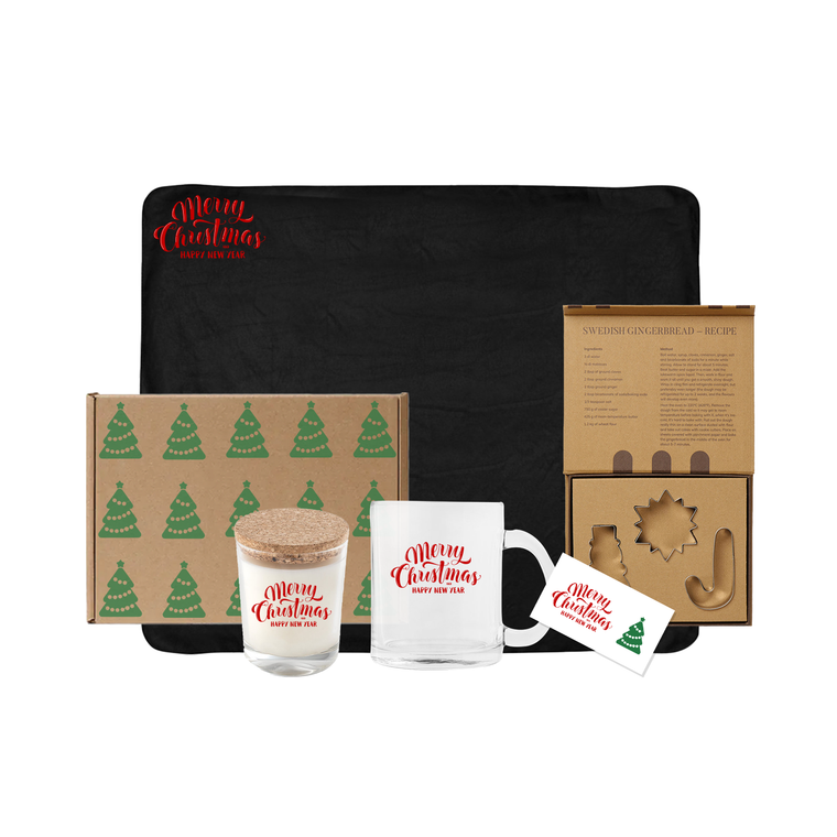 MOQ 50 - Christmas pack with aromatic candle cookie cutter and seasonal mug