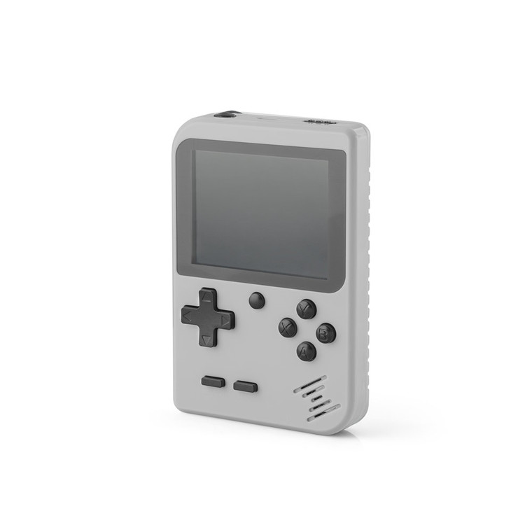 <p>Portable games console with 256 classic games that marked a generation, in categories such as: racing, puzzles, action and sports. With an approximate battery life of 4 hours, it's ideal for leisure time or travelling.</p><b>Material:<b> ABS<br><b>Screen:</b> 58 x 43 mm (2.84")<br><b>Capacity:</b> 600 mAh<br><b>Includes:</b> USB-C charging cable<br><b>Delivery:</b> White paper box