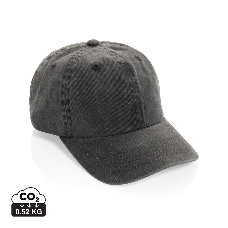 Beau washed 6 panel 270gsm recycled cotton twill cap