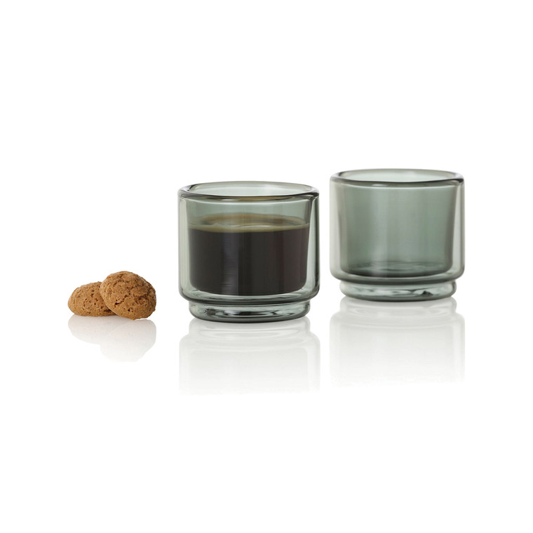 AdHoc double wall 45ml borosilicate glass espresso cup set