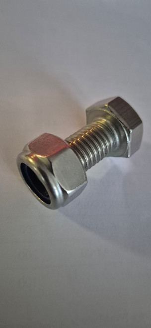 M14x30mm A2 stainless steel bolt complete with Lock Nut