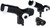 Wall mounting rod holder with double adjustment and 360° swivel, black plastic. Note Side Mount only