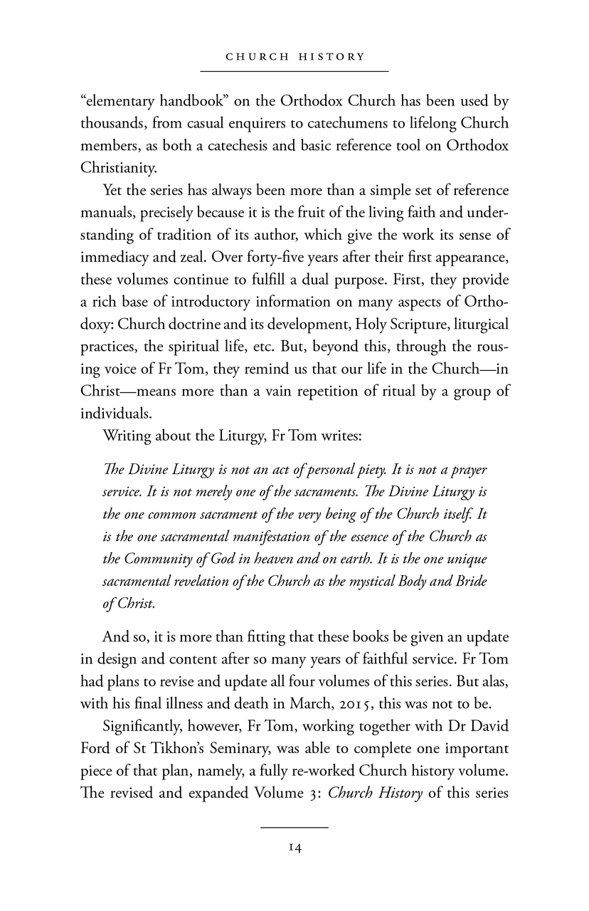 The Orthodox Faith Volume Three: Church History