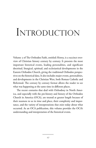 The Orthodox Faith Volume Three: Church History