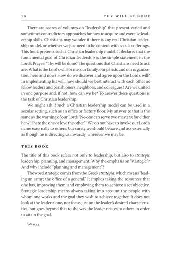 Thy Will Be Done: Strategic Leadership, Planning, and Management for Christians Thy Will Be Done: Strategic Leadership, Planning, and Management for Christians