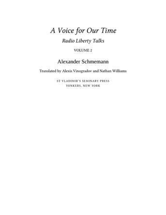 A Voice For Our Time: Radio Liberty Talks, Volume 2 A Voice For Our Time: Radio Liberty Talks, Volume 2