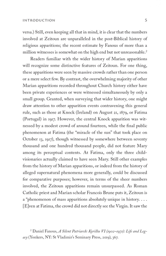 The Marian Apparitions at Zeitoun: An Evidential Inquiry The Marian Apparitions at Zeitoun: An Evidential Inquiry