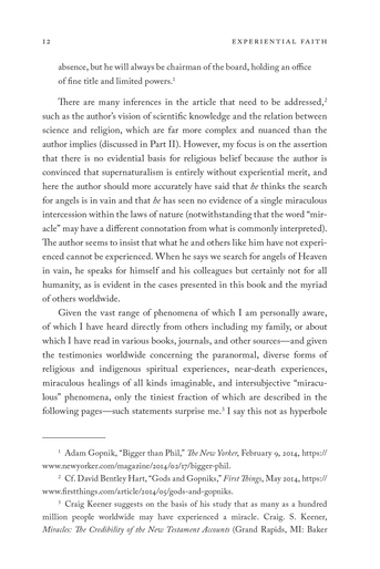 Experiential Faith: Miracles, Holy People & Science in the Age of Materialism