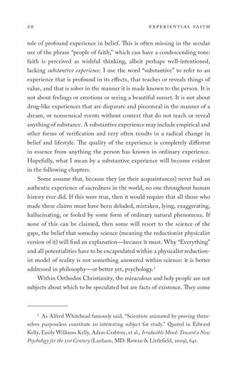 Experiential Faith: Miracles, Holy People & Science in the Age of Materialism