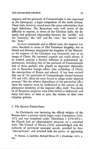 The Byzantine Legacy in the Orthodox Church