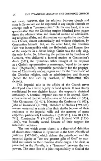 The Byzantine Legacy in the Orthodox Church