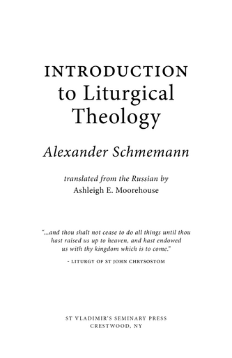 Introduction to Liturgical Theology
