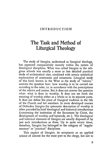 Introduction to Liturgical Theology