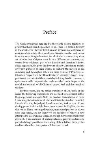 On the Lord's Prayer: Tertullian, Cyprian, & Origen