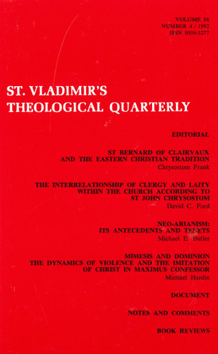 St Vladimir's Theological Quarterly, vol. 36, no. 4 (1992)