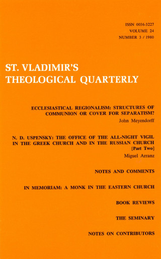 St Vladimir's Theological Quarterly, vol. 24, no. 3 (1980)