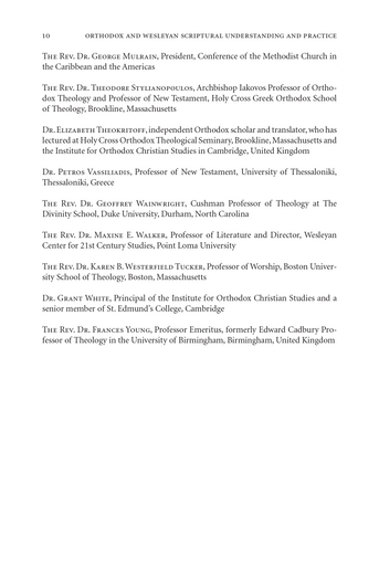 Orthodox and Wesleyan Scriptural Understanding and Practice