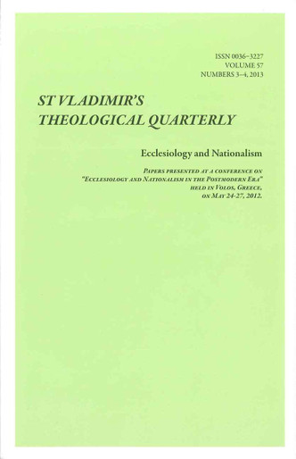 St. Vladimir's Theological Quarterly, Vol. 57, no. 3-4 (2013)