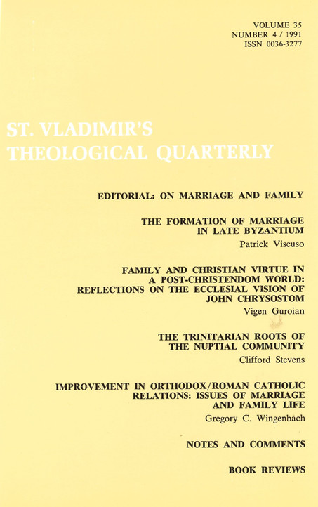 St Vladimir's Theological Quarterly, vol. 35, no. 4 (1991)