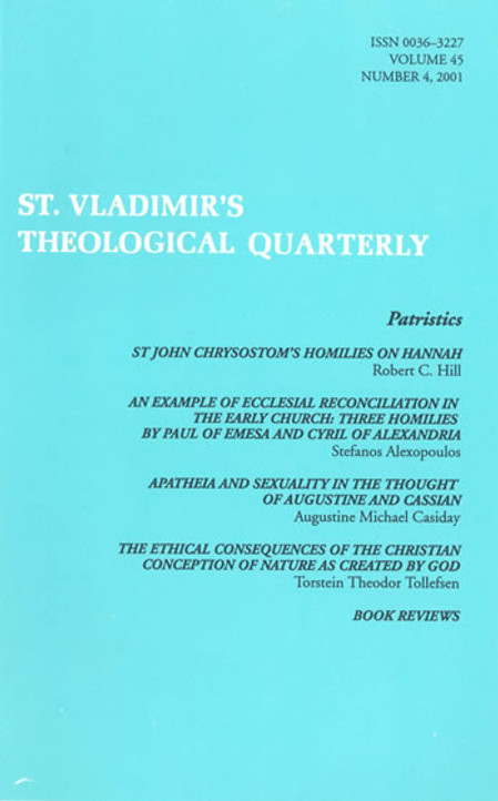 St Vladimir's Theological Quarterly, vol. 45, no. 4 (2001)