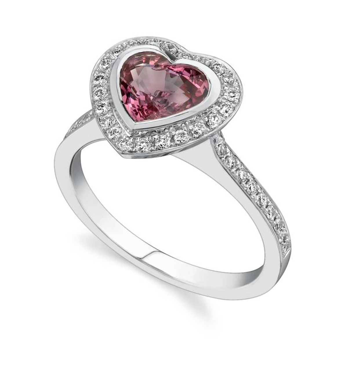 Heart-Shaped Morganite & Pear-Shaped Aquamarine Ring in 10k Rose Gold