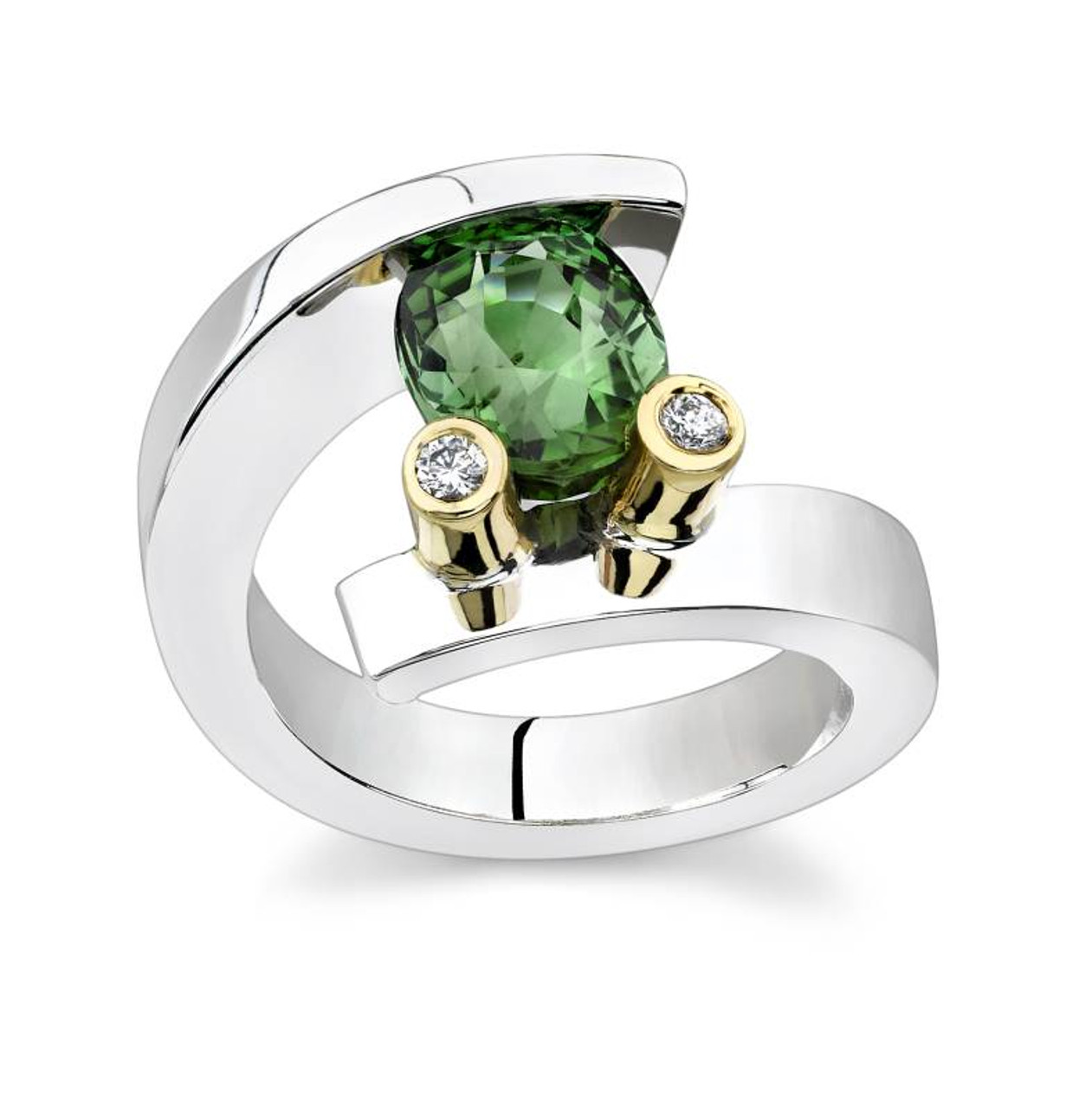 Tension Set Oval Cut Colored Stone Ring - CDS0022 - Gale Diamonds