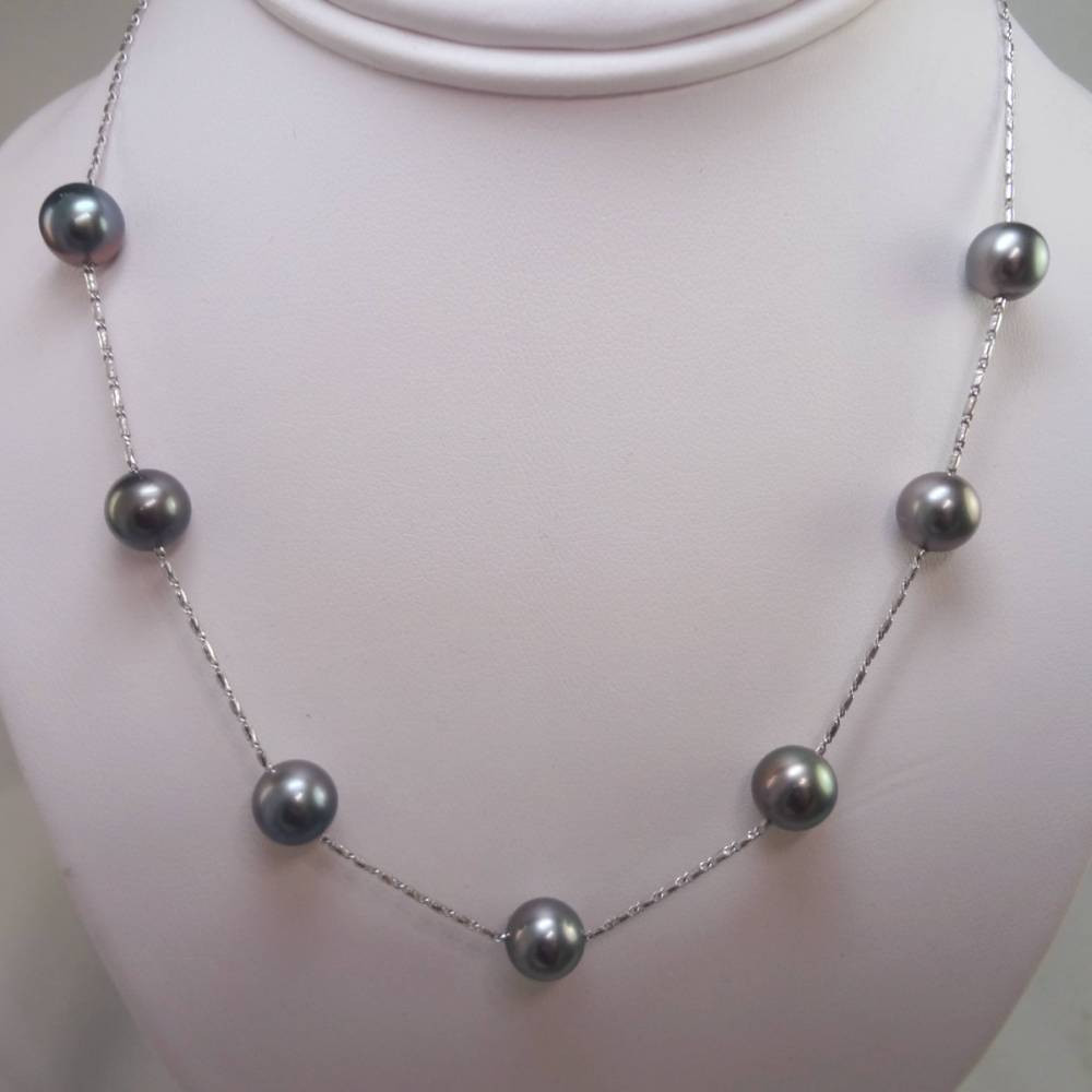 Black Pearls by the Yard Necklace 
