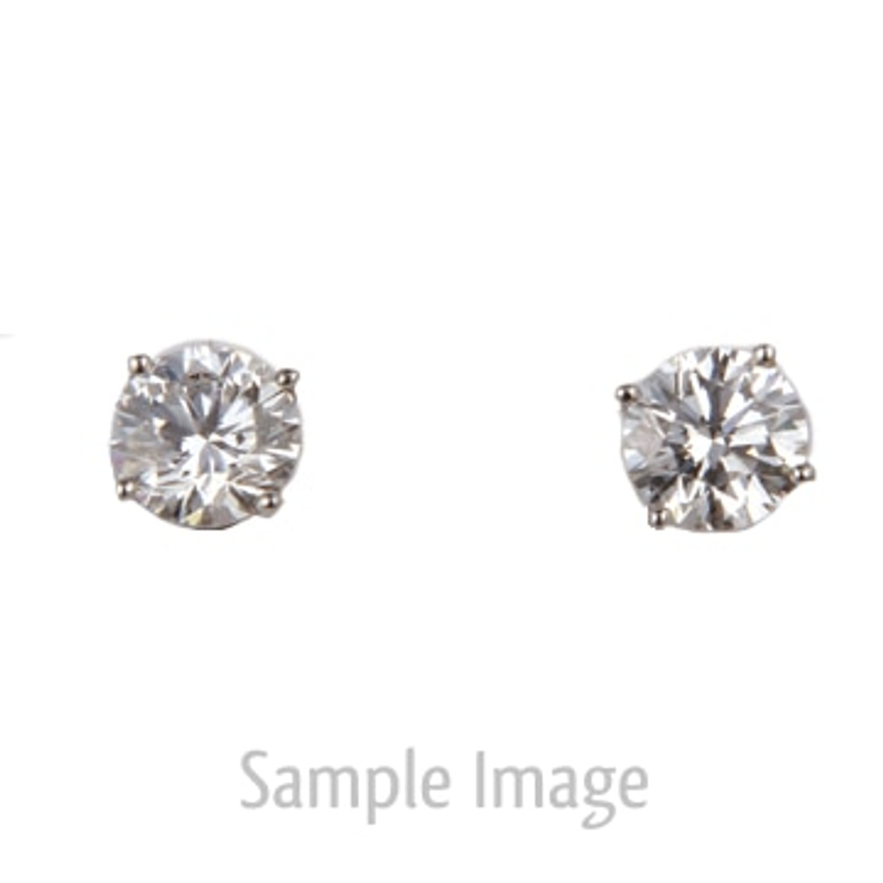 0.77ct tw Round Brilliant D-VS2 Diamond Stud Earrings