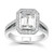 Halo Bezel Emerald Cut Diamond Ring - CDS0014