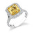 Royal Cup Radiant Cut Colored Stone Ring - CDS0111