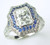 Dual Halo Diamond & Sapphire Engagement Ring - CDG0164