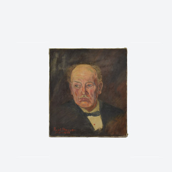 Antique Oil on Canvas Man Portrait Painting Signed By Paul Hansen Mai 1927