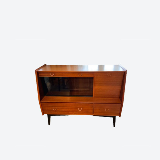 Mid 20th Century Retro G-Plan Tola & Black Cocktail Walnut Cabinet