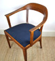 Art Deco Oak Arm Chair 1930s, Sweden, Blue Vevet, Antique, Vintage