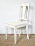 Set Of 2 Antique Art Nouveau Dining Chairs In White Cream Off White Upholstery 1920s