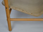 Vintage Safari Chair Model Junker By Bror Boije For Dux, 1960s, Sweden, Beechwood And Canvas, Leather Armrests