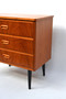 Danish Mid Century Vintage Walnut Chest Of 3-Drawers