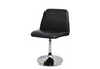 Vintage Danish Style Black Leather Tulip Swivel Chair By Börje Johanson For Johanson Design