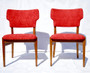 Set of 2 Red Vintage Danish style Mid Century Chairs