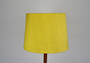 Mid Century Danish Style Floor Lamp 1960s, Wooden Base, Yellow Lampshade Triple Foot