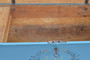 Antique Swedish Folk Art Blue Painted Wedding Chest, 1837