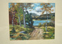 Scandinavian mid 20th Century pastel drawing depicting autumn landscape scene 76