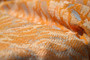 Vintage Woven Eco Orange Blue Sheen Fabric East Europe 1970s