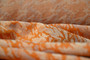 Vintage Woven Eco Orange Baby Blue White Sheen Fabric East Europe 1970s