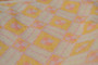 Vintage Woven Eco Yellow Pink Fabric Eastern Europe 1970s