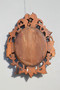 Antique Victorian Floral Carved Oval Wall Mirror made in Sweden 1897