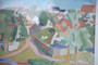 1980 Print Of Oil Painting "Udsigt Över Svaneke" 1919 Landscape, By Karl Isakson
