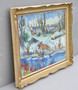 Vintage Oil On Canvas Painting "Fox This Winter" Landscape, Signed In 1948